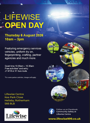 Flyer advertising Lifewise Open Day on 6 August