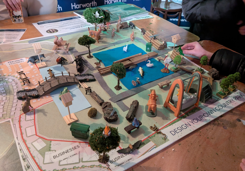A picture of a model of a country park