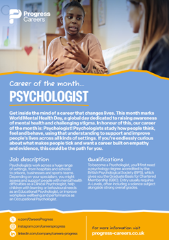 Flyer advertising the role of a Psychologist