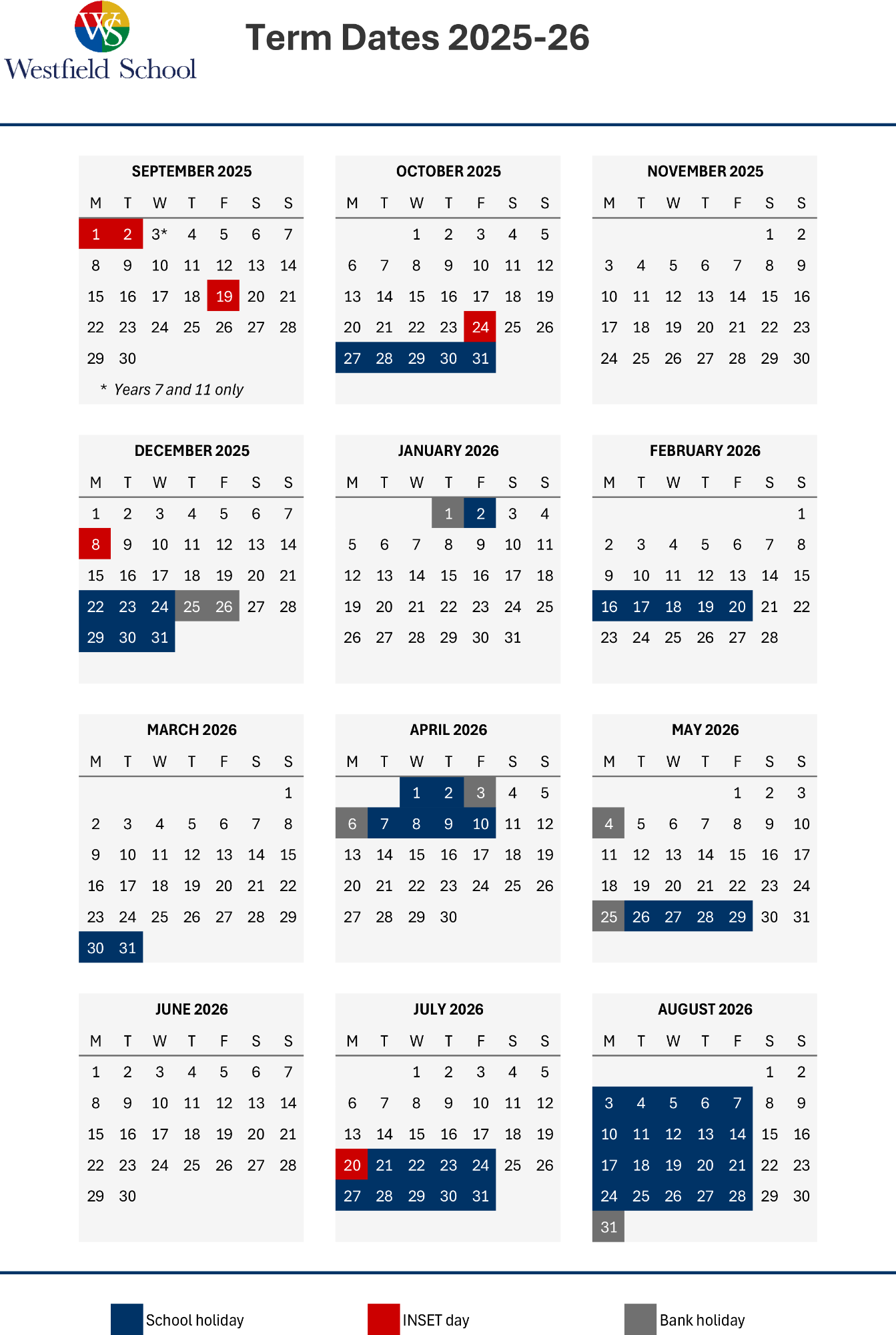 Term dates calendar 2025-26 and link to pdf