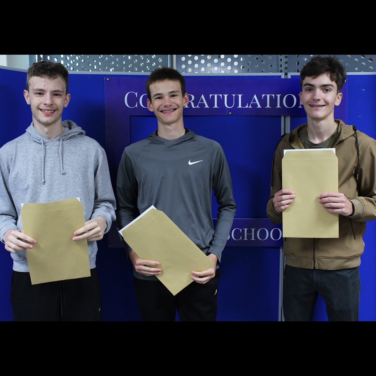 Students receiving exam results