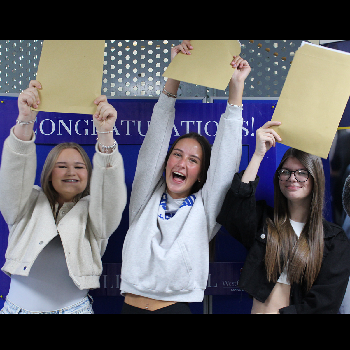 Students receiving exam results