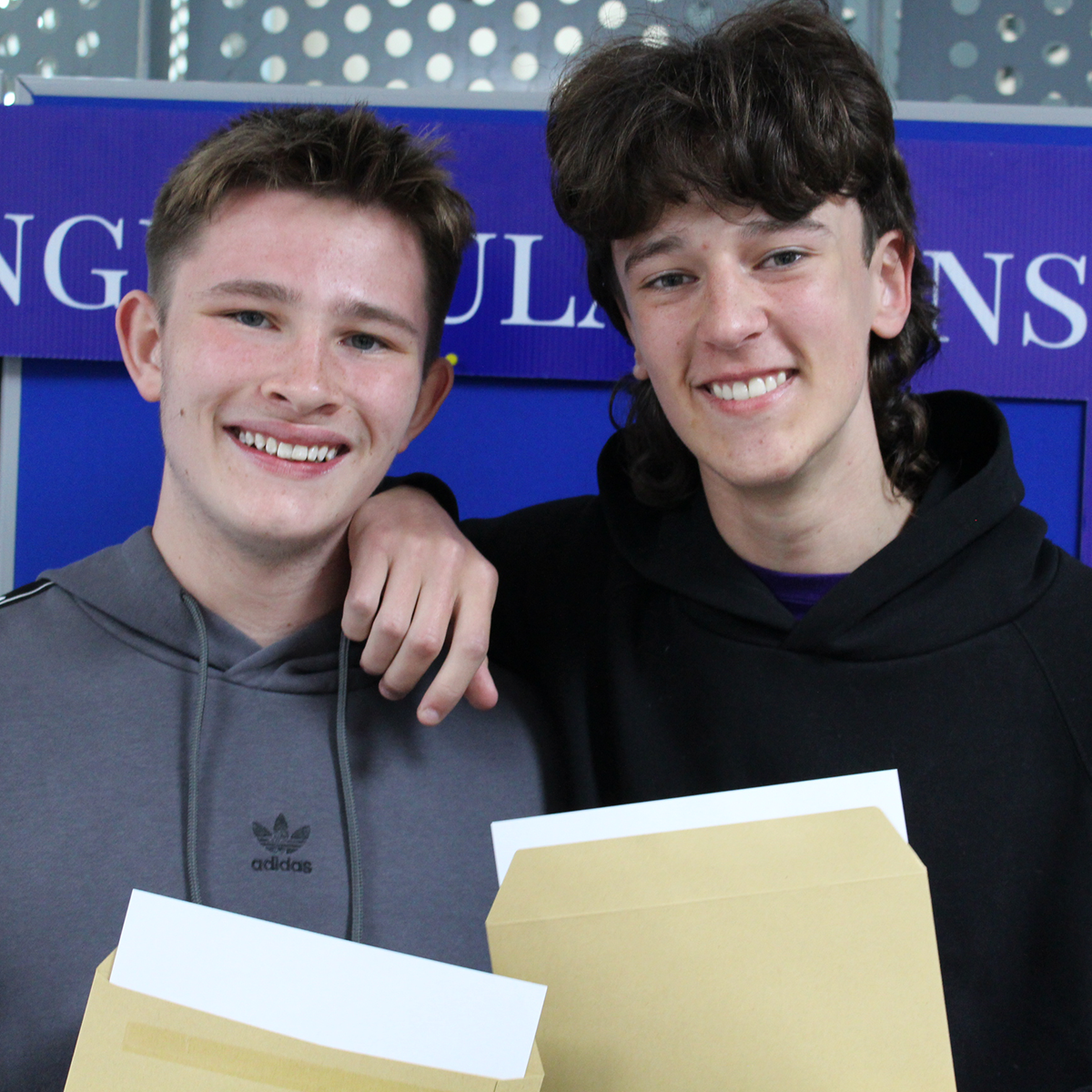 Students receiving exam results