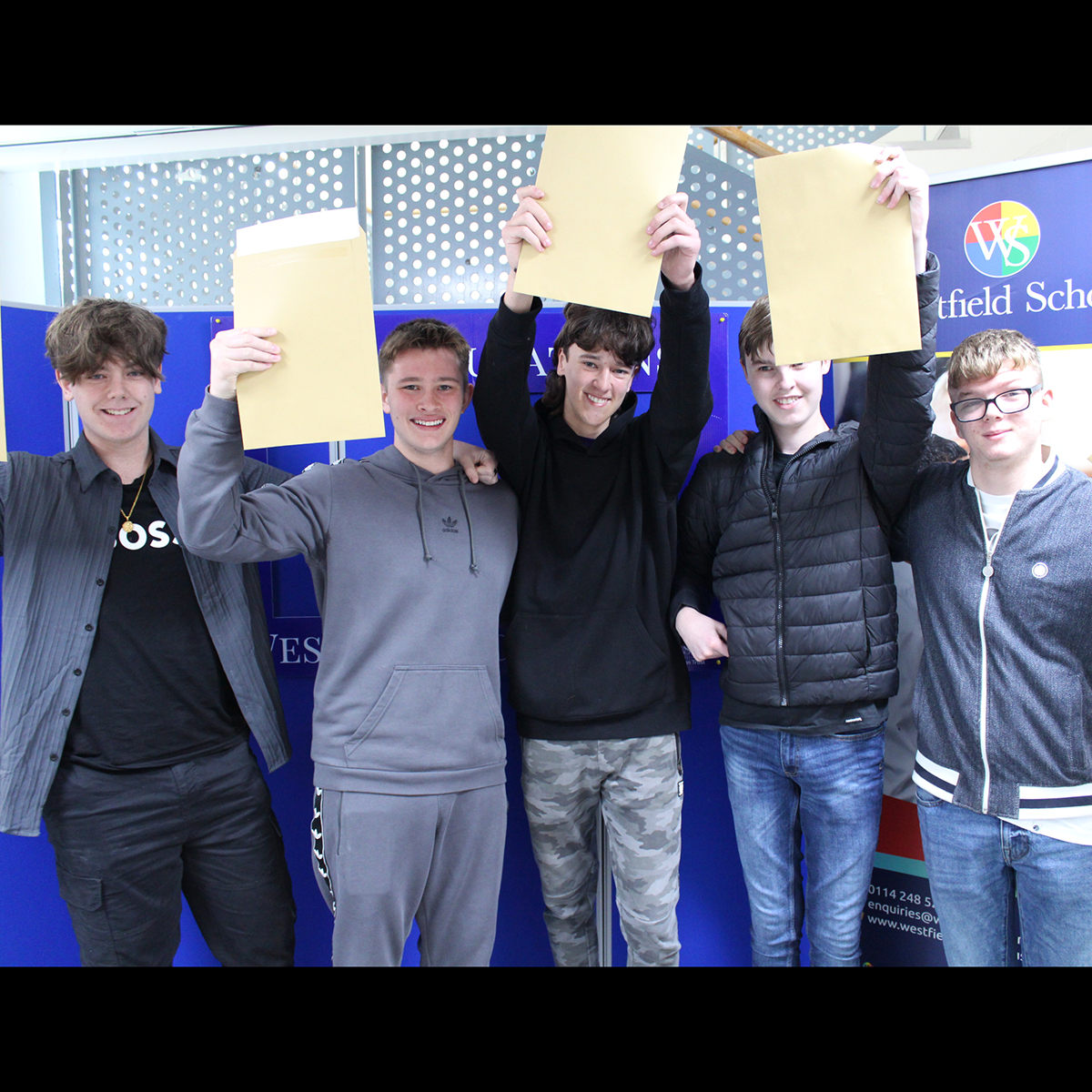 Students receiving exam results