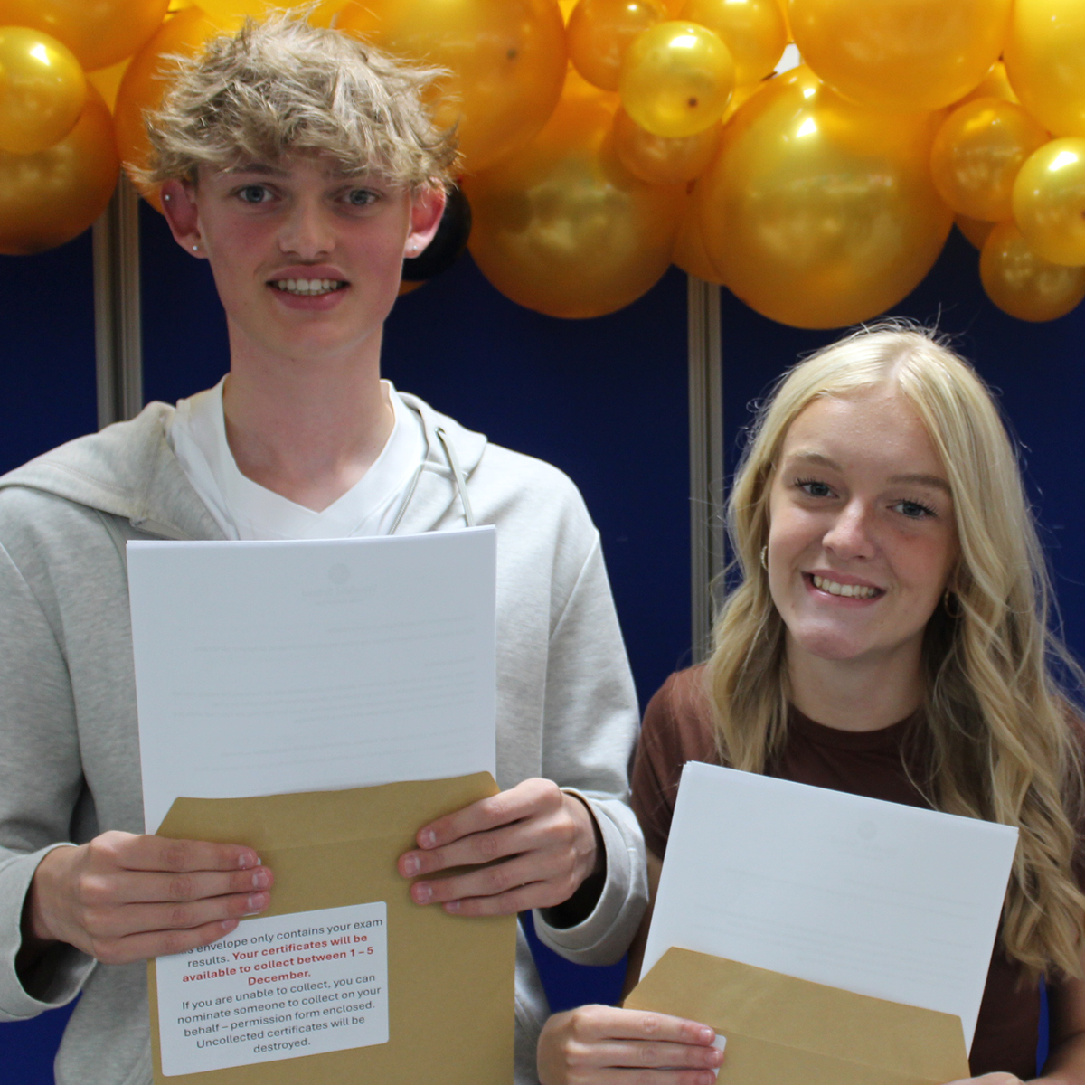 Students collecting exam results
