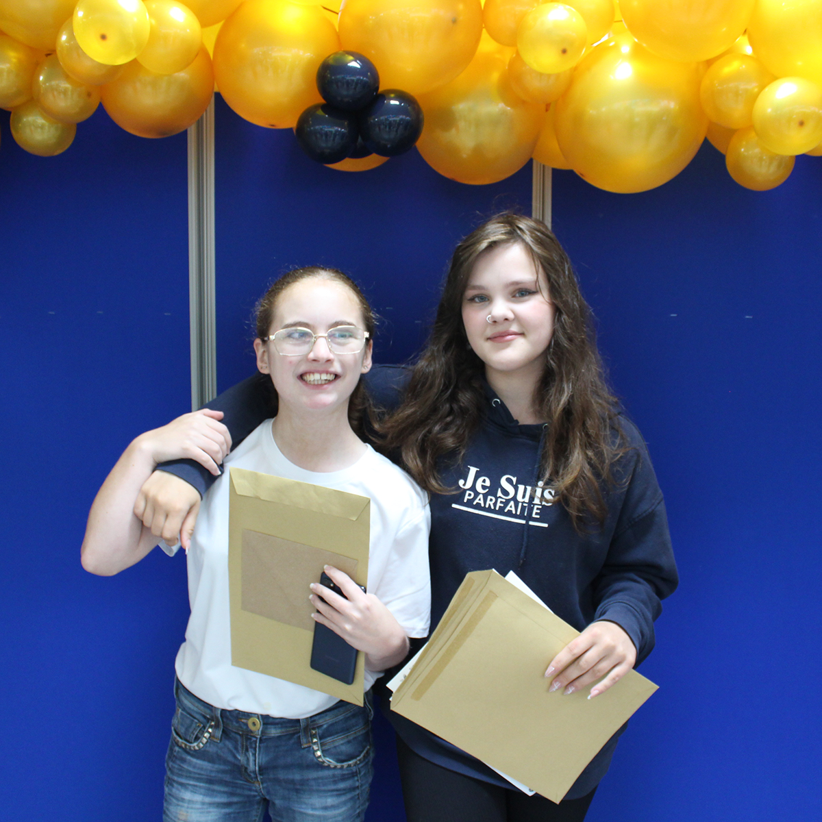 Students collecting exam results