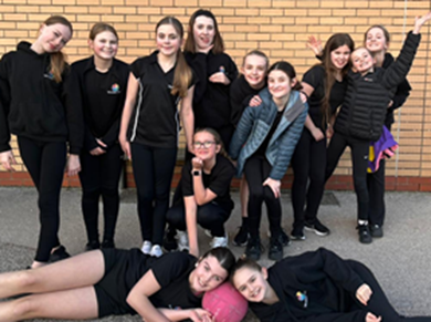 The Year 7 Girls Netball Team smiling